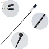 Black long-handled paper clip with black rubber grips and metallic spring as magnetic alligator clip for model painting