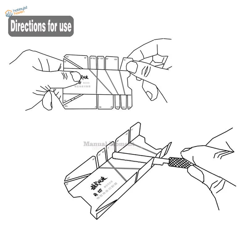 Multi-angle cutting tool with manual folding ruler and textured handle