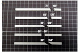 Multi-angle cutting tool with white metal angle rulers and precise degree markings