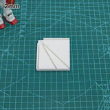 White 2mm thick plastic gluing jig part with diagonal grooves for scale modeling tools and model building tools