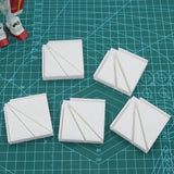 White square plastic multi-angle gluing jig parts with diagonal grooves for precise scale modeling tools and model building tools