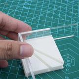 White plastic rectangular multi-angle gluing jig with clear acrylic lid for scale modeling tools and model building tools