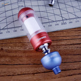 Red and blue movable moisture trap adapter with transparent body