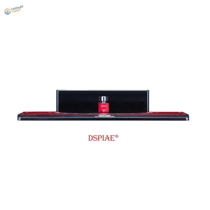 Sleek red multi-angle sliding sander on black stand with silver cap