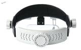 Multi-lens magnifier with padded headband and LED light