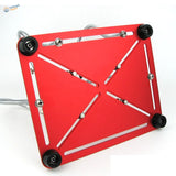 Red aluminum cooling plate on multifunction soldering station for scale modeling