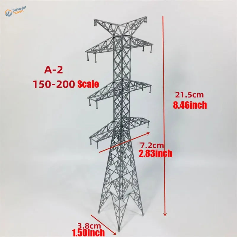 Detailed silver 150-200 scale transmission tower model from Multiple Scales Transmission Towers