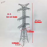 Detailed silver 1/50-1/64 scale A-5 transmission tower model