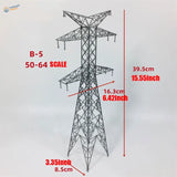 Gray metal B-5 50-64 scale transmission tower from Multiple Scales Transmission Towers