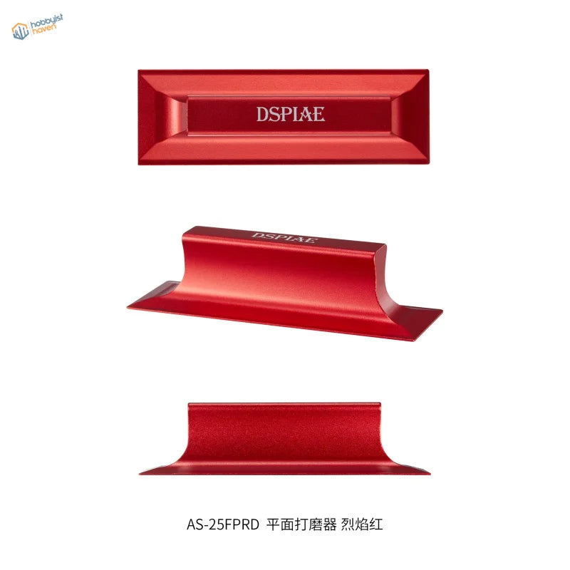 Red metallic DSPiae AS-25FPRD angled sanding board with brushed finish