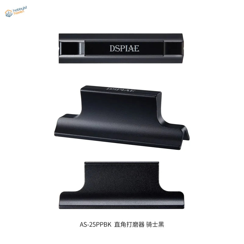 Black DSPiae AS-25PPBK angled sanding board, matte metal body