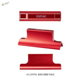 Red aluminum angled sanding board with dspiae engraving