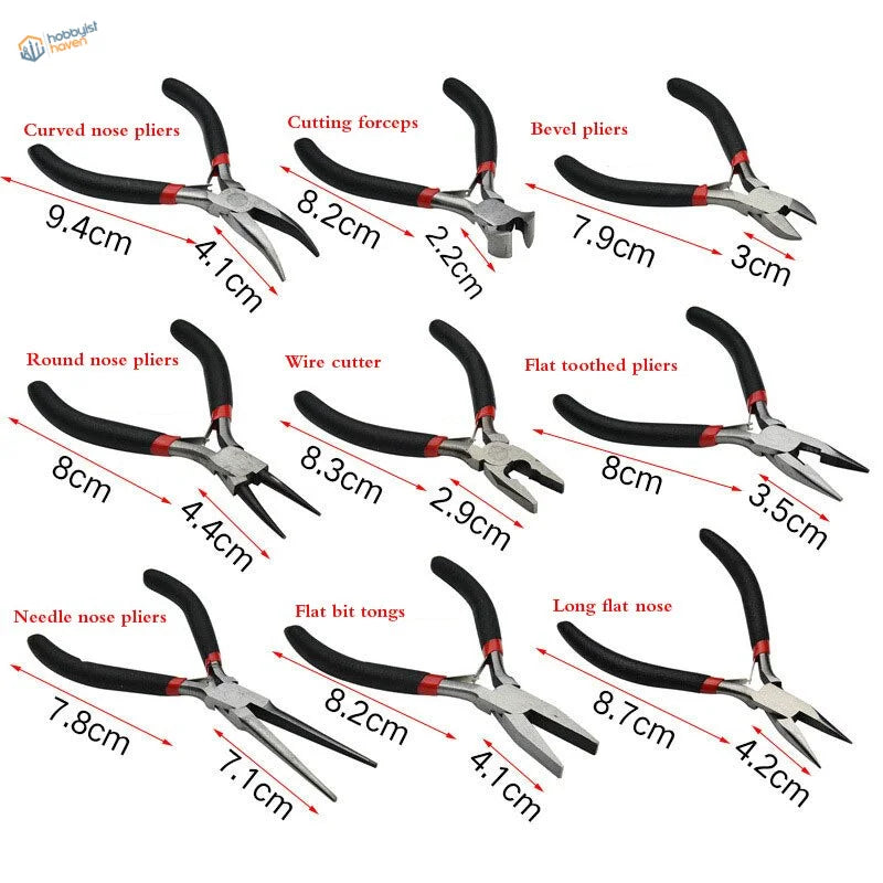 Multiple shapes insulated pliers set for scale modeling tools