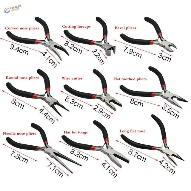 Multiple shapes insulated pliers set for scale modeling tools