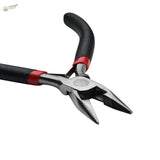 Black-handled insulated pliers with red accents for multiple shapes scale modeling