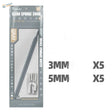 Gray multipurpose wiping brush sponge swabs, 3mm and 5mm sizes, pack of five