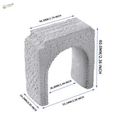 White textured brick n scale stone tunnel portal with arch opening for model railway scenery 1 160 scale