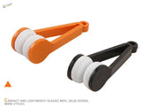 Compact microfibre lens cleaner with soft cleaning rollers