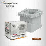 Nightworks gray plastic brush washing cup with multi-tiered ridges