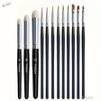 Yutians painting weathering brush set with black handles, silver ferrules