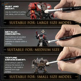 Yutians black-handled painting weathering brush with white bristles in set 1