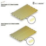 Yellow metallic steel angle and square metal parts from e.t. for 1/35 models