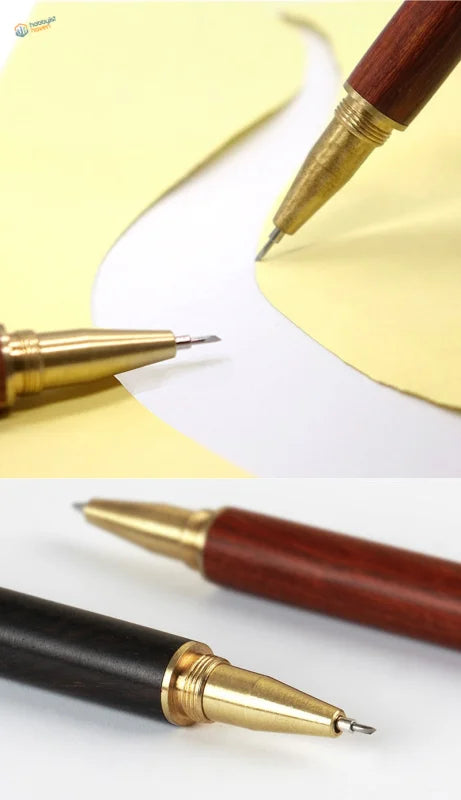 Elegant pen-type trimming knife for Gundam scale modeling in mahogany black