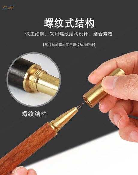Sleek pen-type trimming knife for Gundam scale modeling with brass accents
