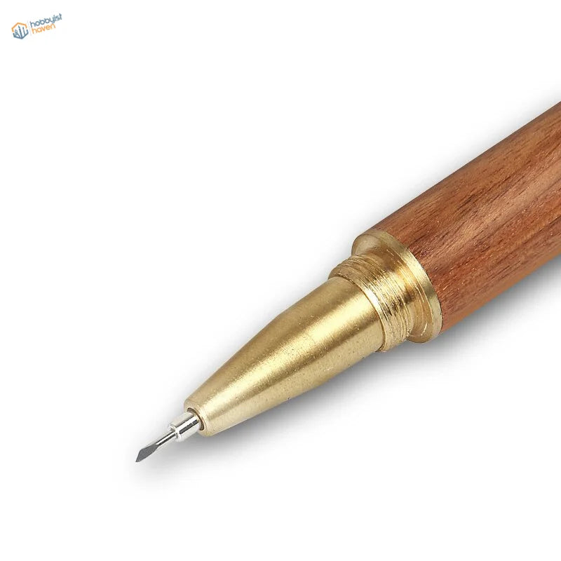 Sleek pen-type trimming knife with brass tip for Gundam scale modeling