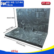 Gray Gundam mechanical base model with intricate circuit panel for model making