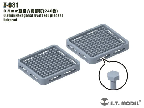 240 precision 0.9mm hexagonal screws in gray trays for hobby models