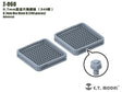 240 gray plastic trays of 0.7mm 3D-printed hexagonal rivets model T-060 by E.T