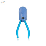 Blue leather-wrapped bending pliers with turquoise handles for scale modeling