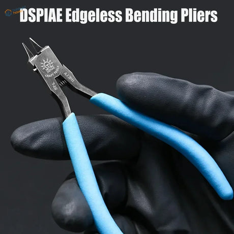 Blue-handled edgeless bending pliers with precision metal head for scale modeling