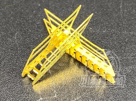 Golden metallic star bridge with lattice for 1/200 scale model ship ladder set