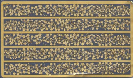 Dark blue photoetch branches mat with gold vine patterns for scale modeling tools