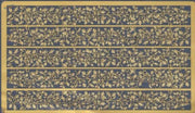 Dark blue photoetch branches with gold leaf floral patterns for scale modeling