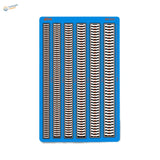 Blue photoetch heat sink with wavy components in six columns