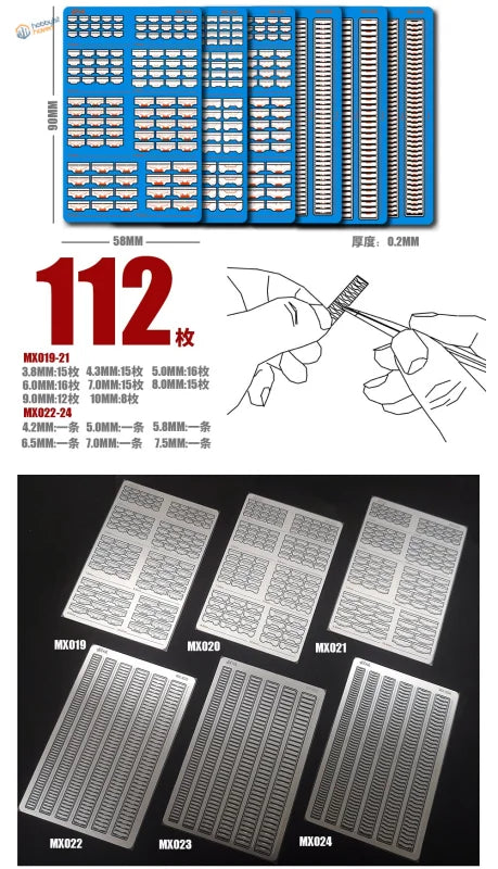 Photoetch heat sink set of 112 precision metal pins mx019-mx024 on trays