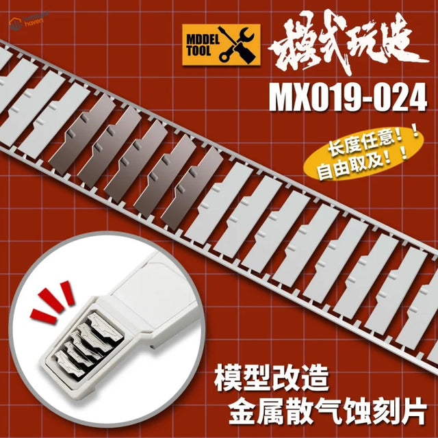 Photoetch heat sink with silver exhaust scraper blades and white clip