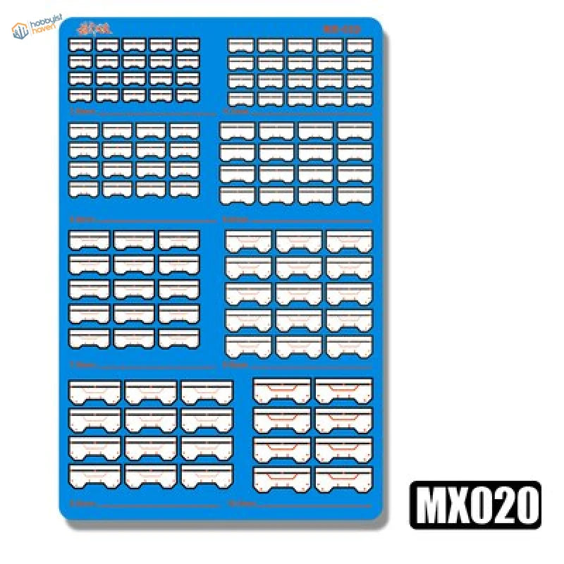 Blue photoetch heat sink mxo20 tray with labeled compartments