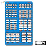 Photoetch heat sink with blue plastic sheet and train car decals