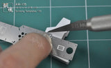 Silver AW-135 photoetched scribing template with markings for 1/48 scale