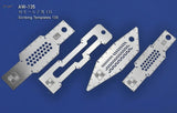 Set of four silver Photoetched Scribing Templates with precision markings
