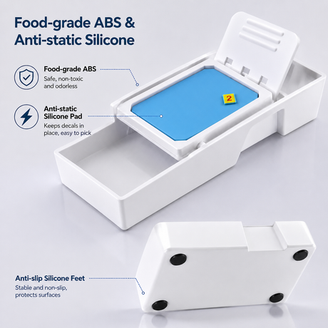 Plamokojo decal tray food-grade ABS, anti-static silicone pad and anti-slip feet