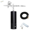 Portable cordless airbrush gun with black power unit and accessories