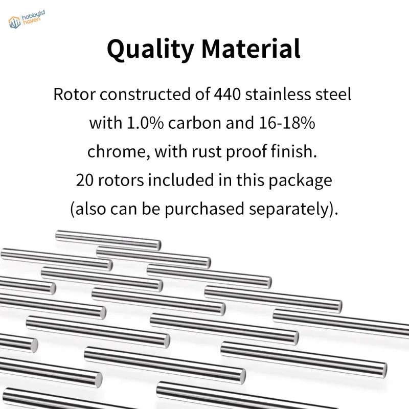 Shiny silver 440 stainless steel rotors on Portable Magnetic Paint Stirrer