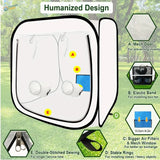 White pop-up portable spray booth 30x30in with mesh door elastic fan band stable rings and storage bag