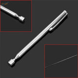 Portable telescopic magnetic pen with silver stainless steel probe