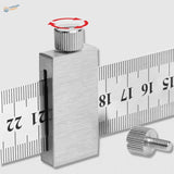 Silver positioning block for carbon steel ruler with clamp and knob